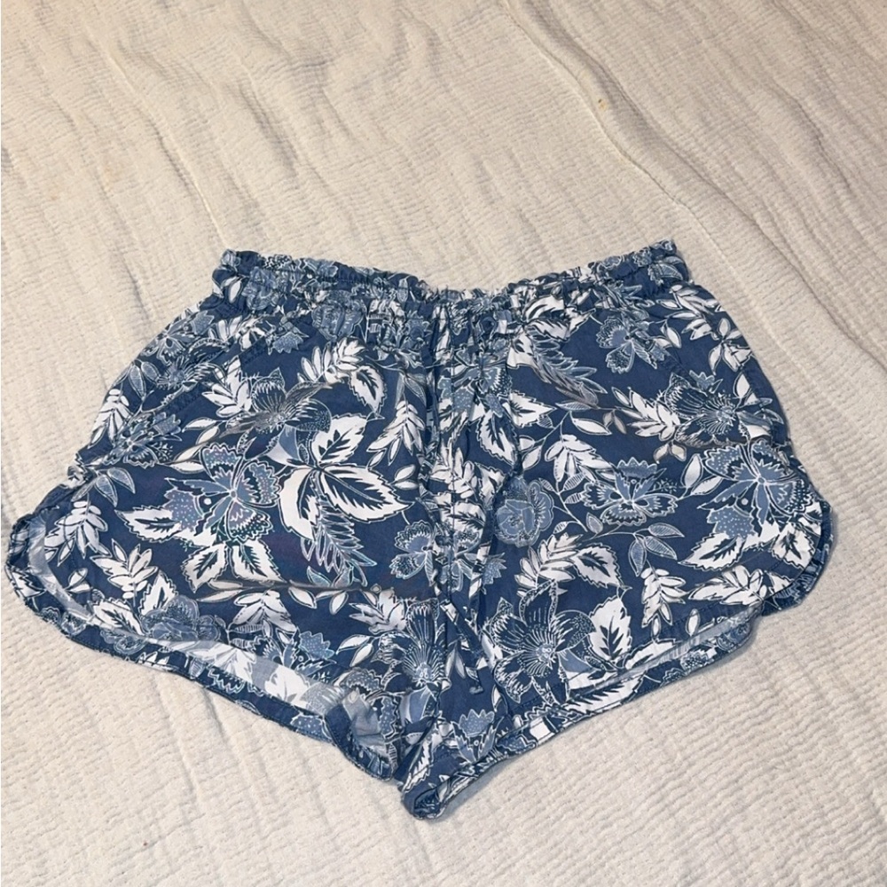 American Eagle Outfitters Blue Floral Athletic Shorts